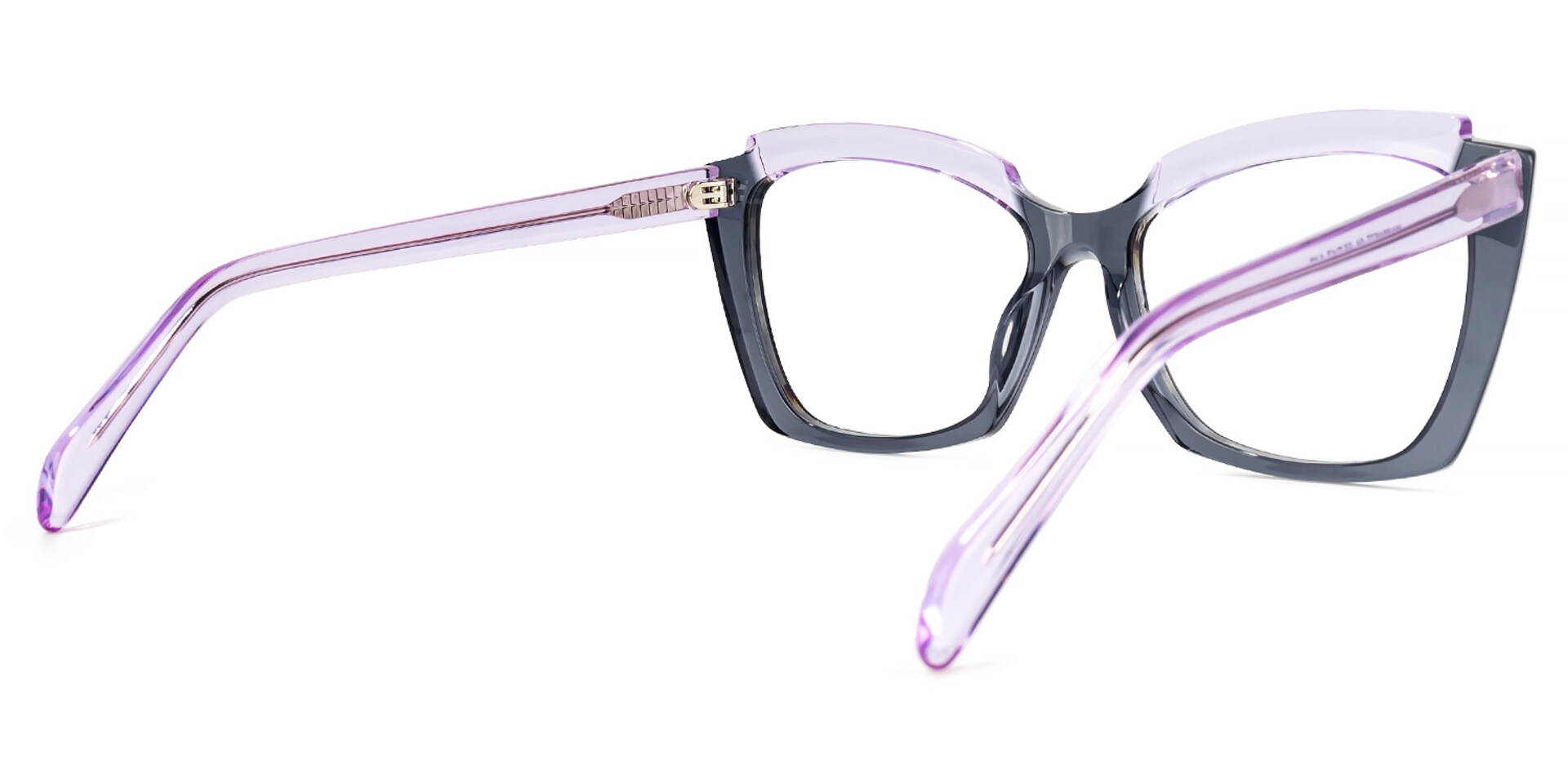 Benesa Browline Gray Glasses | Zeelool Glasses3