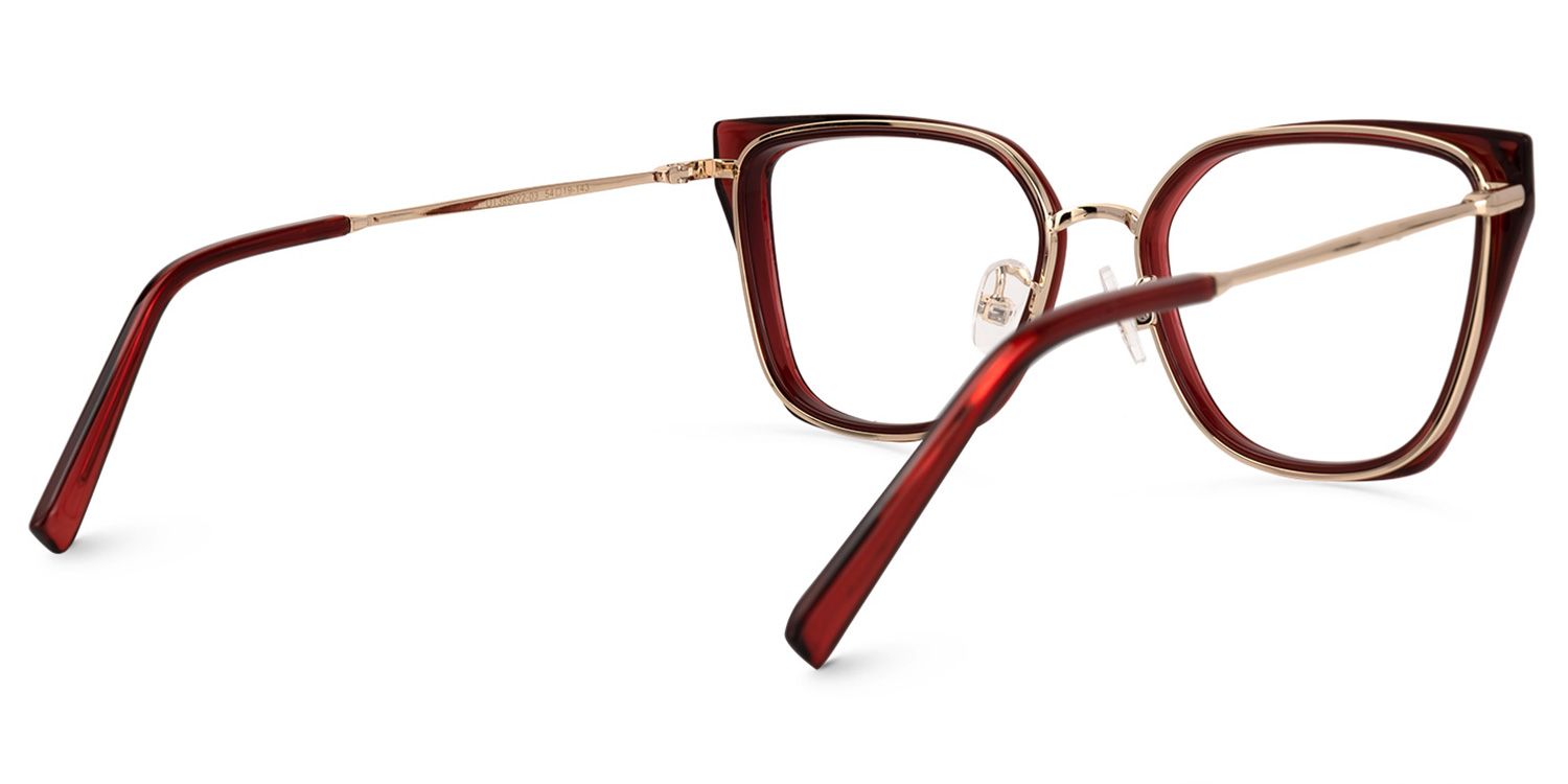 Martine Square Red Glasses | Zeelool Glasses3
