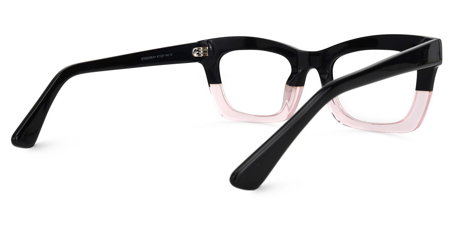 Vargas Square Black-Pink Glasses | Zeelool Glasses3