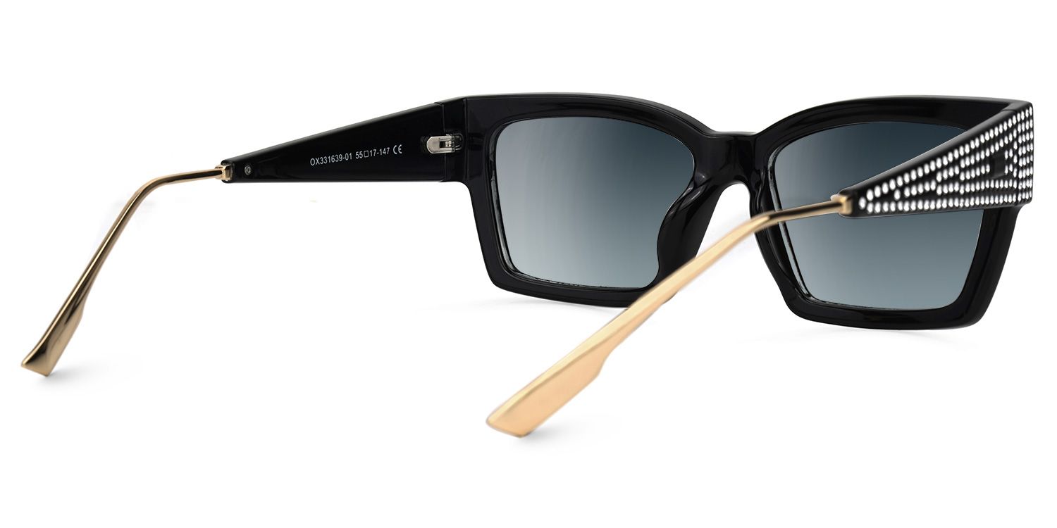 Drayton Square Black Sunglasses | Zeelool Glasses3