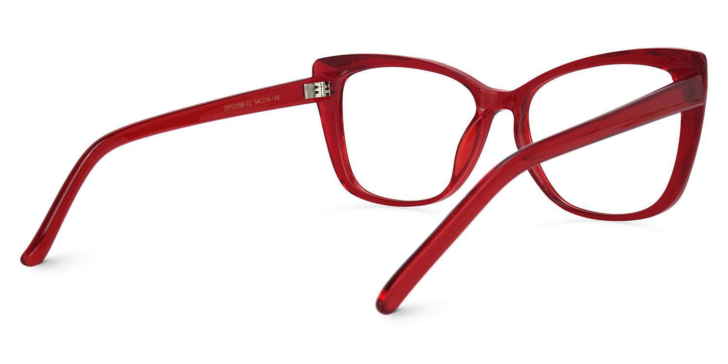 Farris Square Red Frame Glasses | Zeelool Optical3