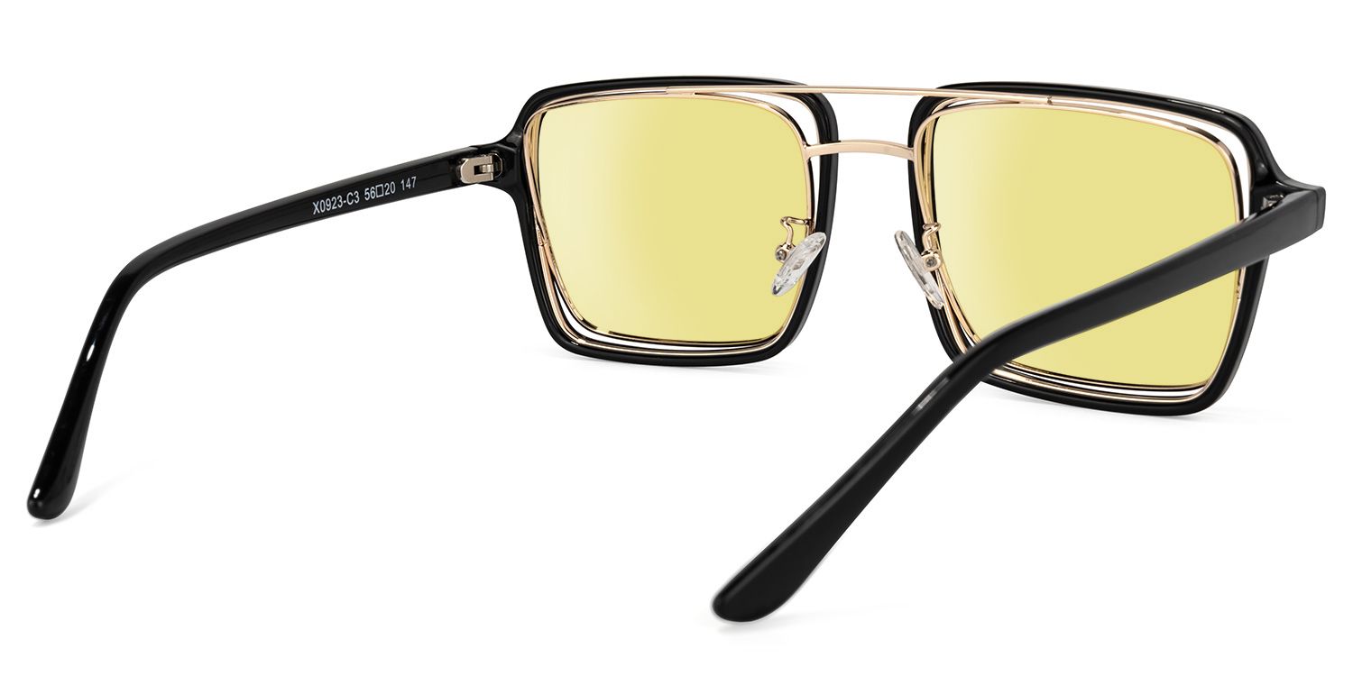 Aviator Black-Gold Glasses | Zeelool Eyewear3
