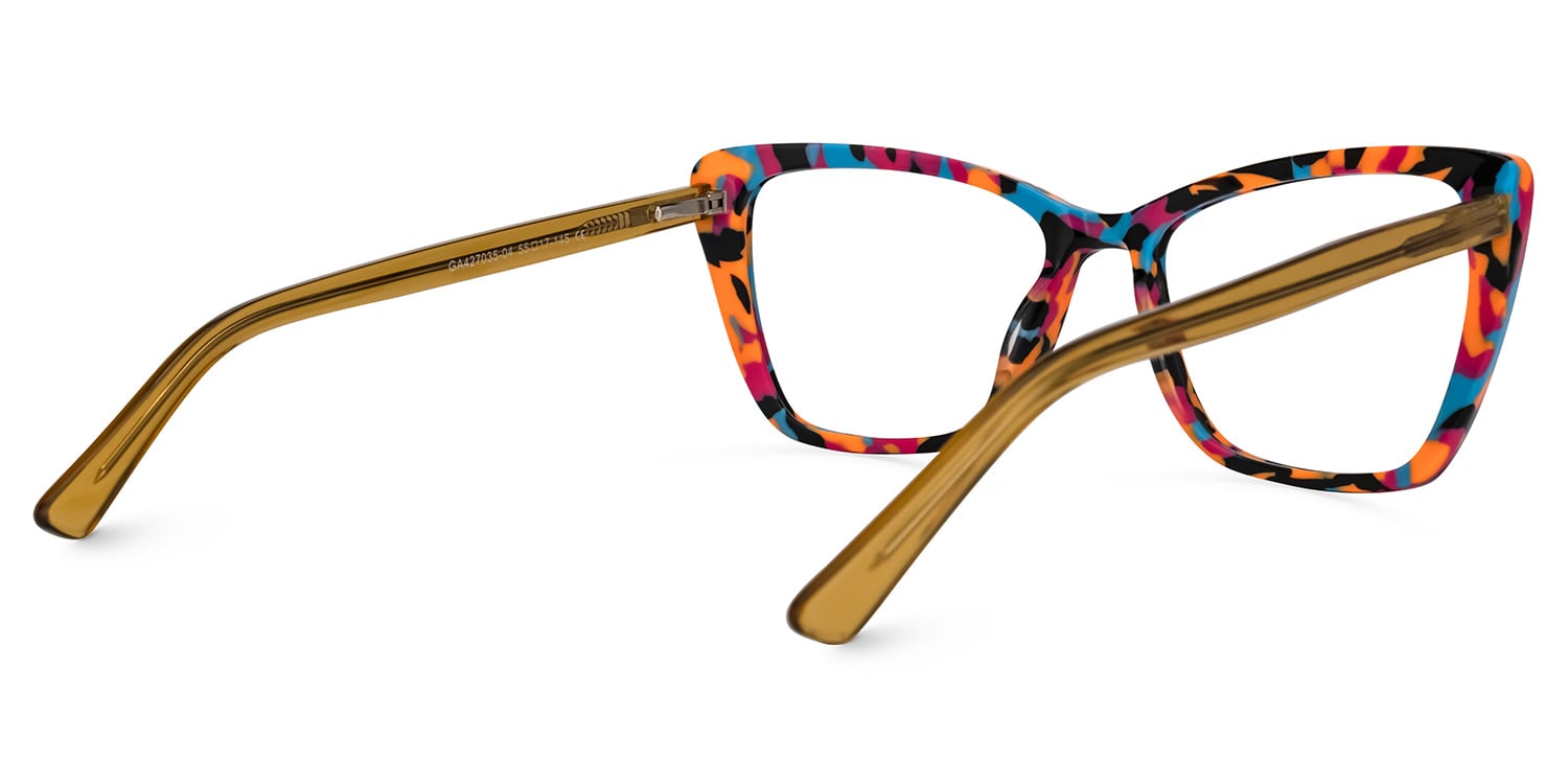 Fountain Cateye Orange-Red Glasses | Zeelool Glasses