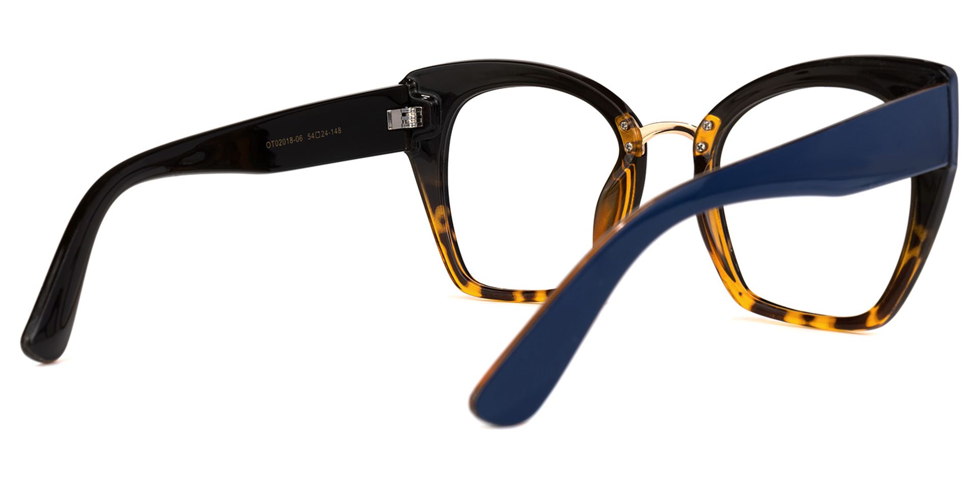 Denis Cat Eye Blue-Tortoise Glasses | Zeelool Glasses3