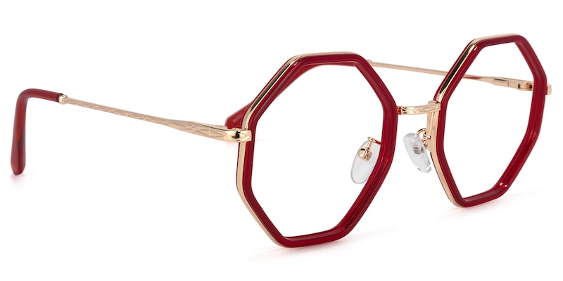 Nathaniel Geometric Red Glasses | Zeelool Glasses2