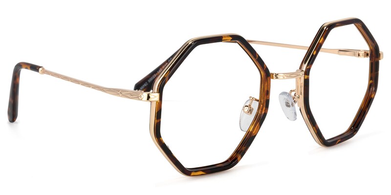 Nathaniel Geometric Tortoise Glasses | Zeelool Glasses2
