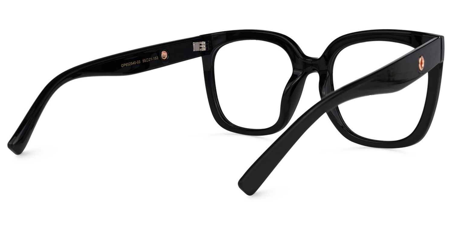 Ebony Square Black Glasses | Zeelool Glasses3