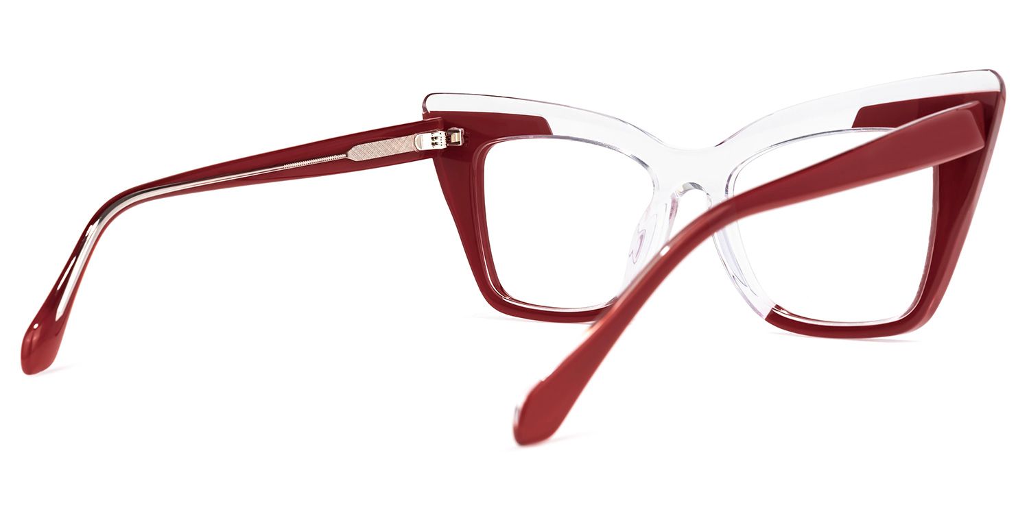 Mindya Cateye Red Glasses | Zeelool Glasses3