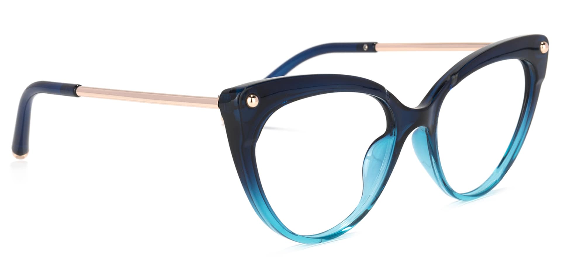 Alivia Cat Eye Blue Glasses | Zeelool Glasses2