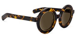 Calhoun Yellow-Tortoise Round Sunglasses2