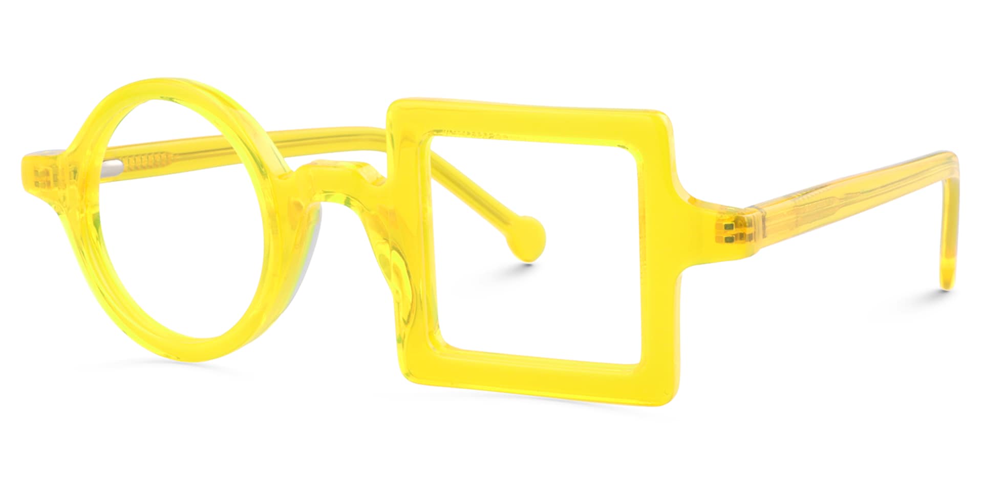 Paola Asymmetric Yellow Glasses | Zeelool Glasses3