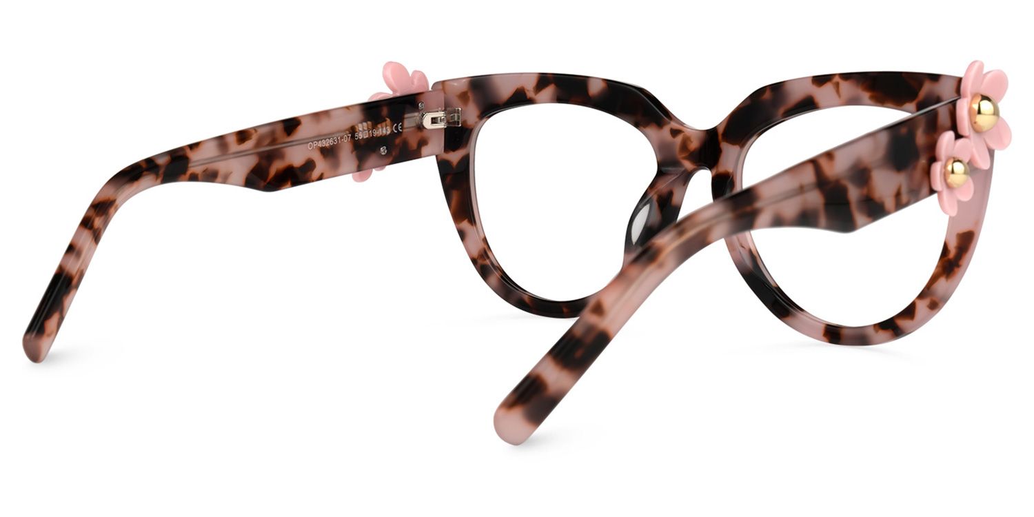Miguel Cateye Pink-Tortoise Glasses | Zeelool Glasses