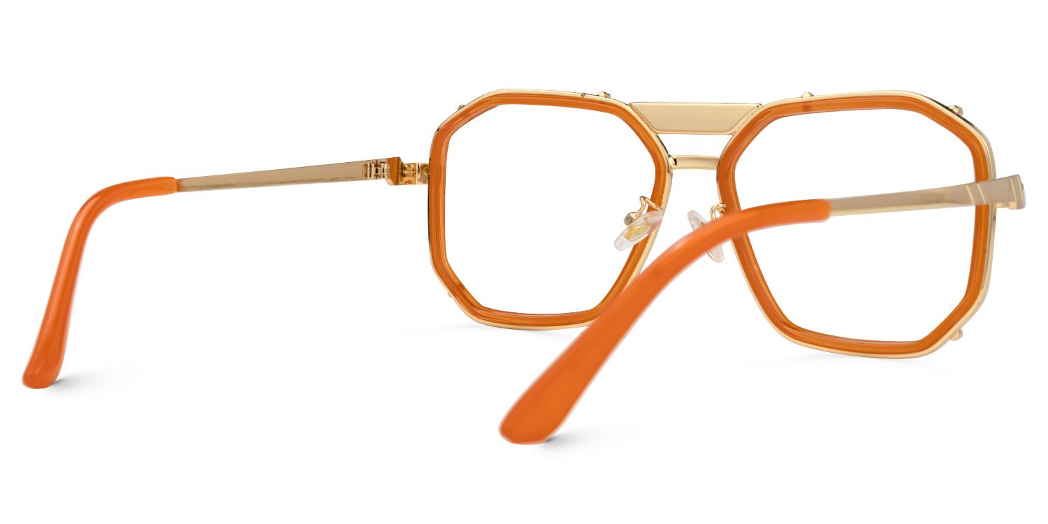 Rumble Geometric Orange Glasses | Zeelool Glasses3