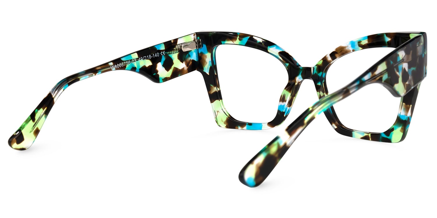Kayan Cateye Green-Floral Glasses | Zeelool Glasses3