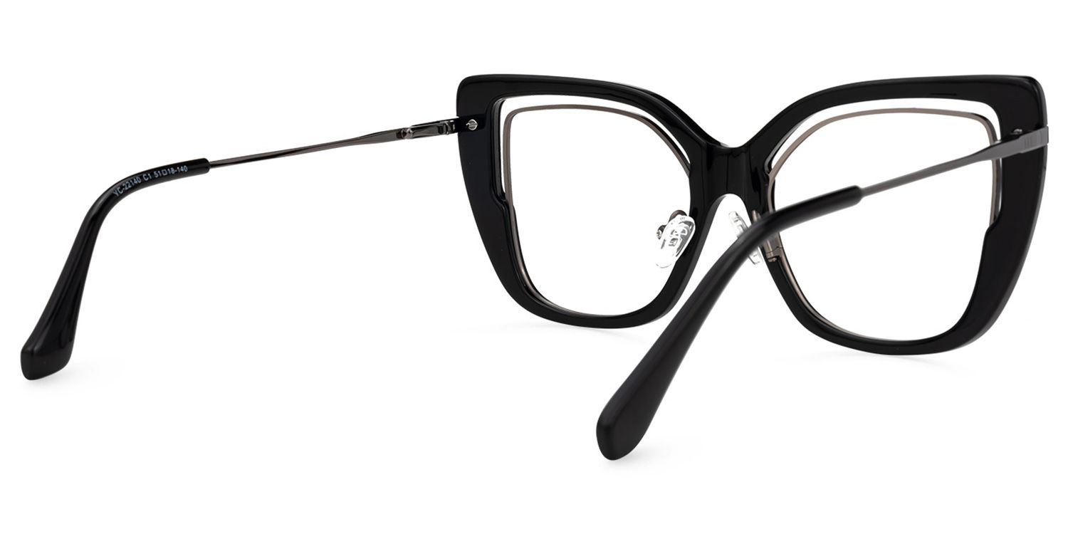 Celene Square Black Glasses | Zeelool Glasses3