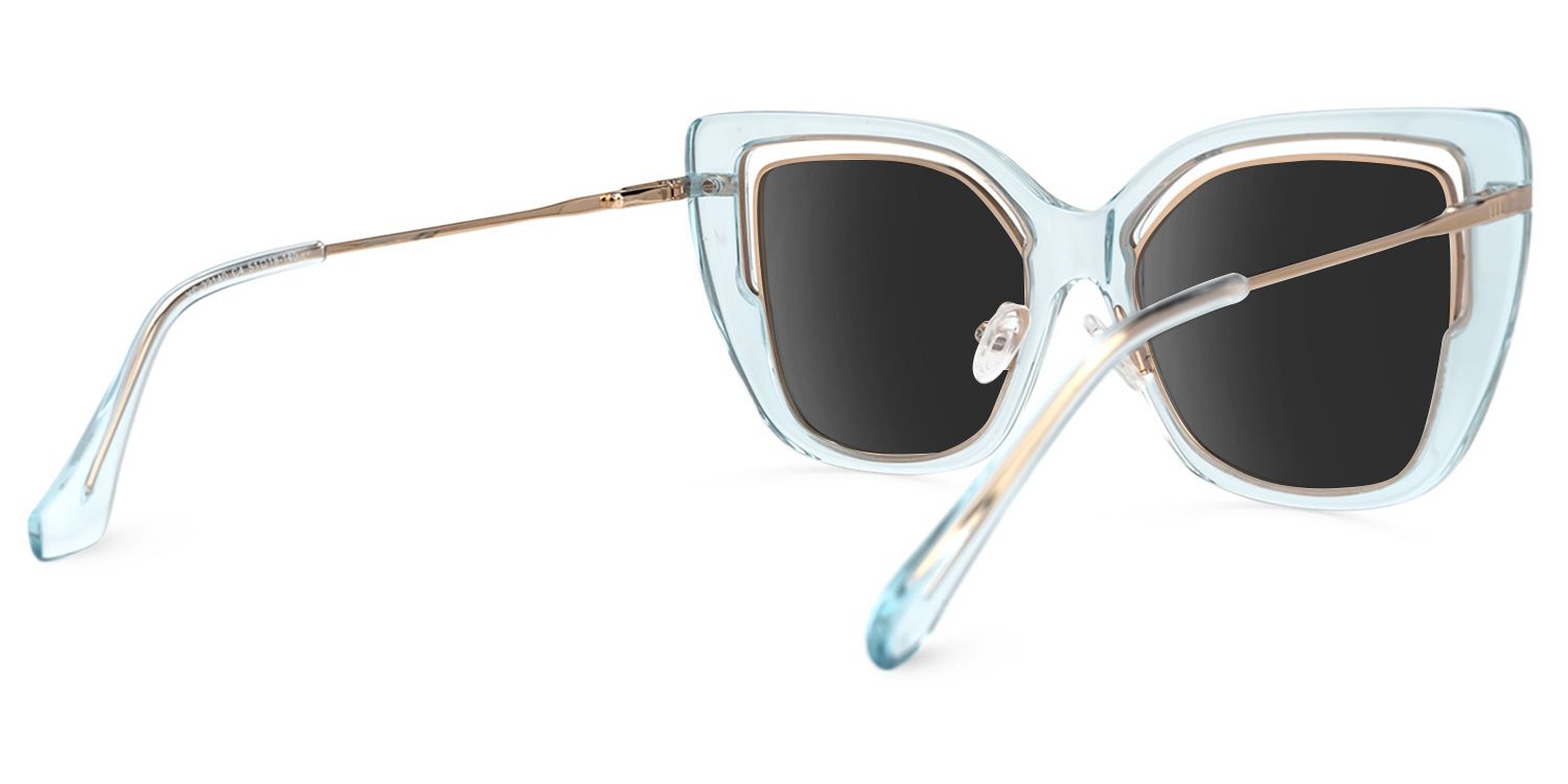 Celene Square Blue Prescription Sunglasses | ZEELOOL