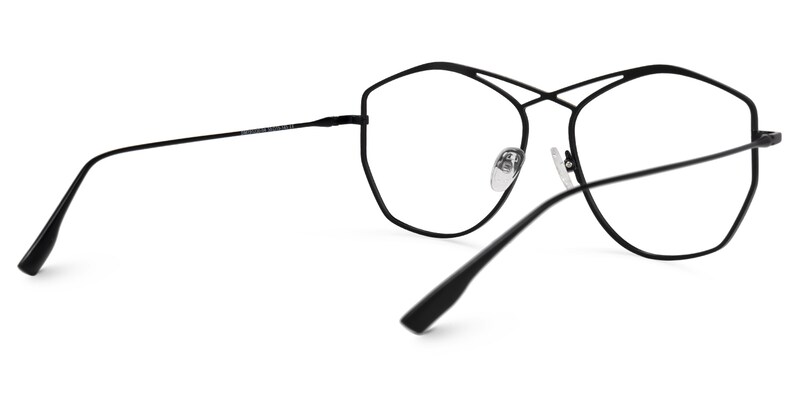 Raven Geometric Black Glasses | Zeelool Glasses2