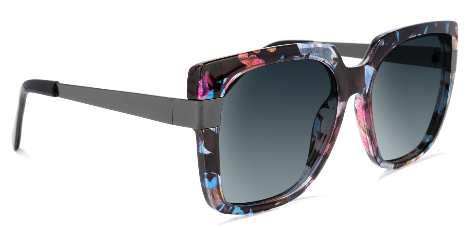 Reeves Square Floral Sunglasses | Zeelool Glasses2