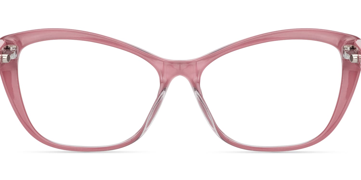 Fidelia Cat Eye Black and Pink Frame Glasses | Zeelool6