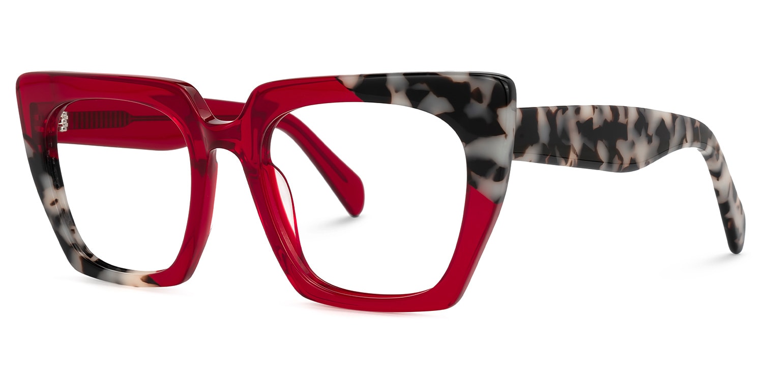 Dwana Square Red Glasses | Zeelool Glasses