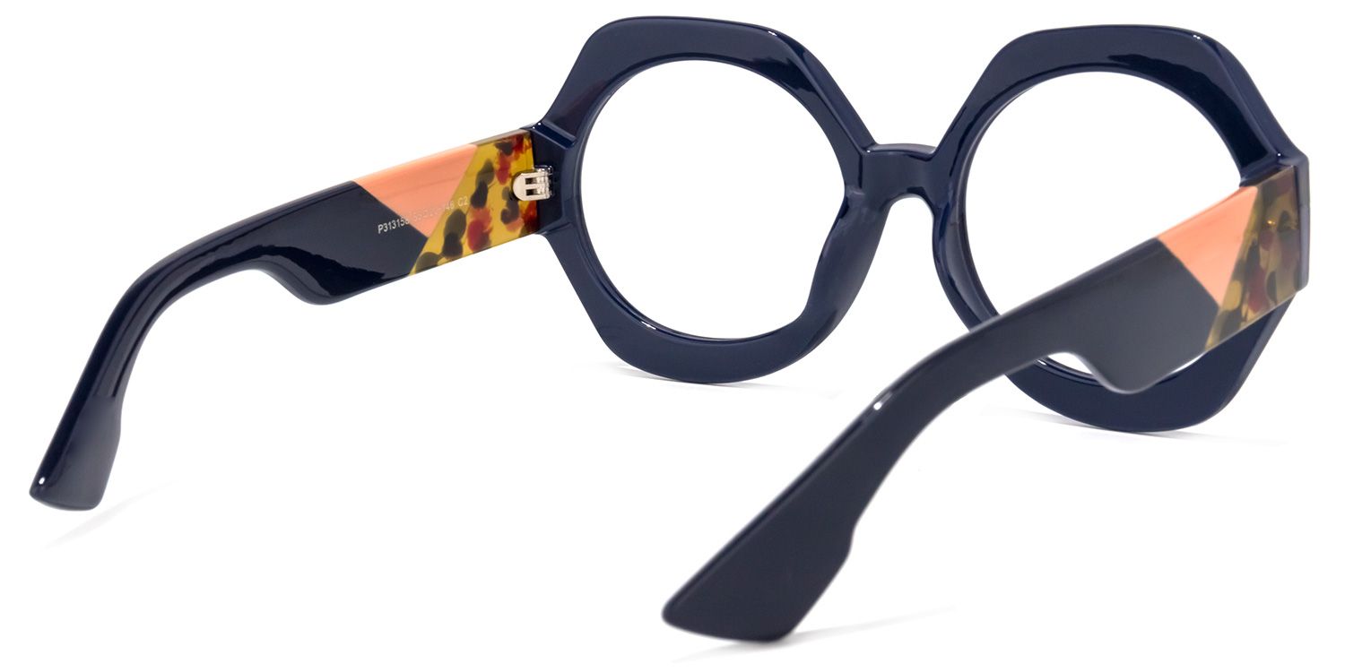 Geoffrey Geometric Dark-Blue Glasses | Zeelool Glasses4