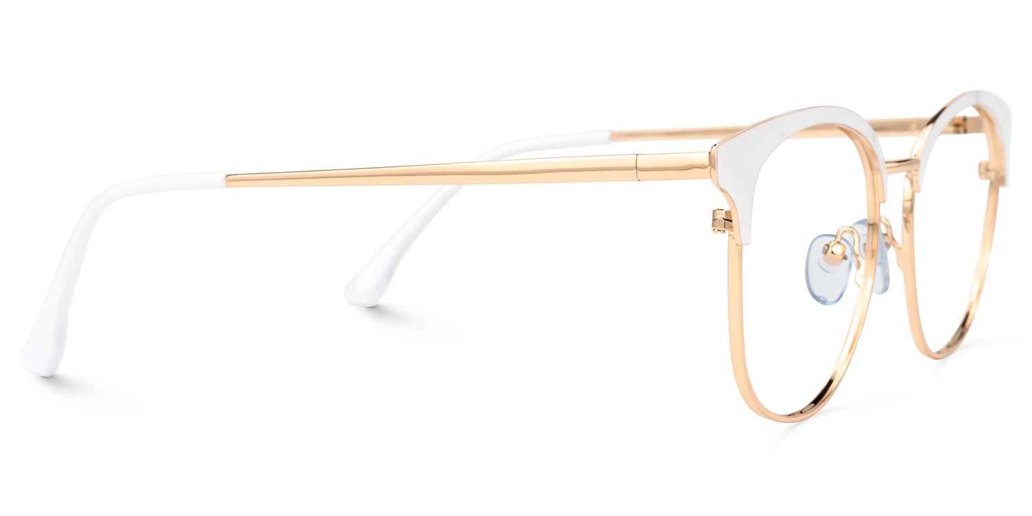 Larkins Round White Glasses | Zeelool Glasses2