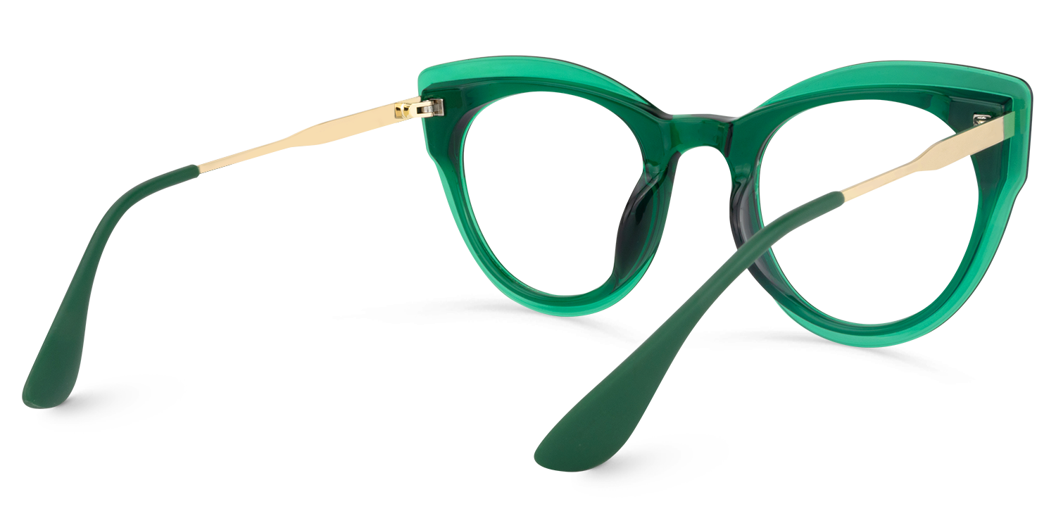 Demetrius Cat Eye Dark-Green Glasses | Zeelool Glasses4
