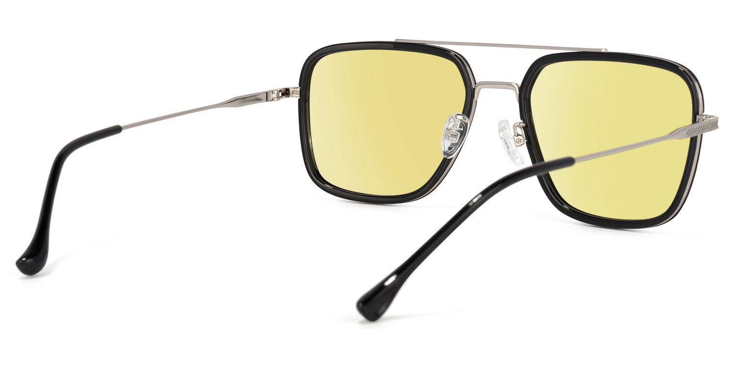 Nayeli Aviator Black-Silver Sunglasses | Zeelool Glasses3