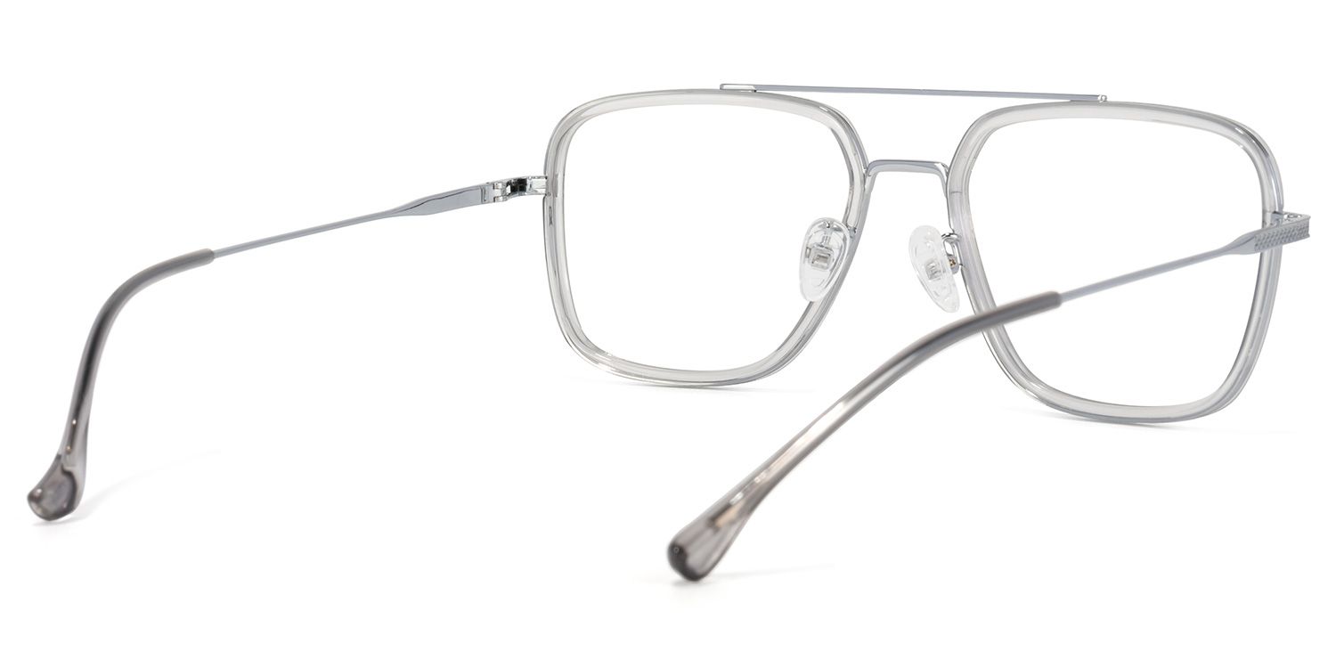 Nayeli Aviator Gray-Silver Glasses | Zeelool Glasses4
