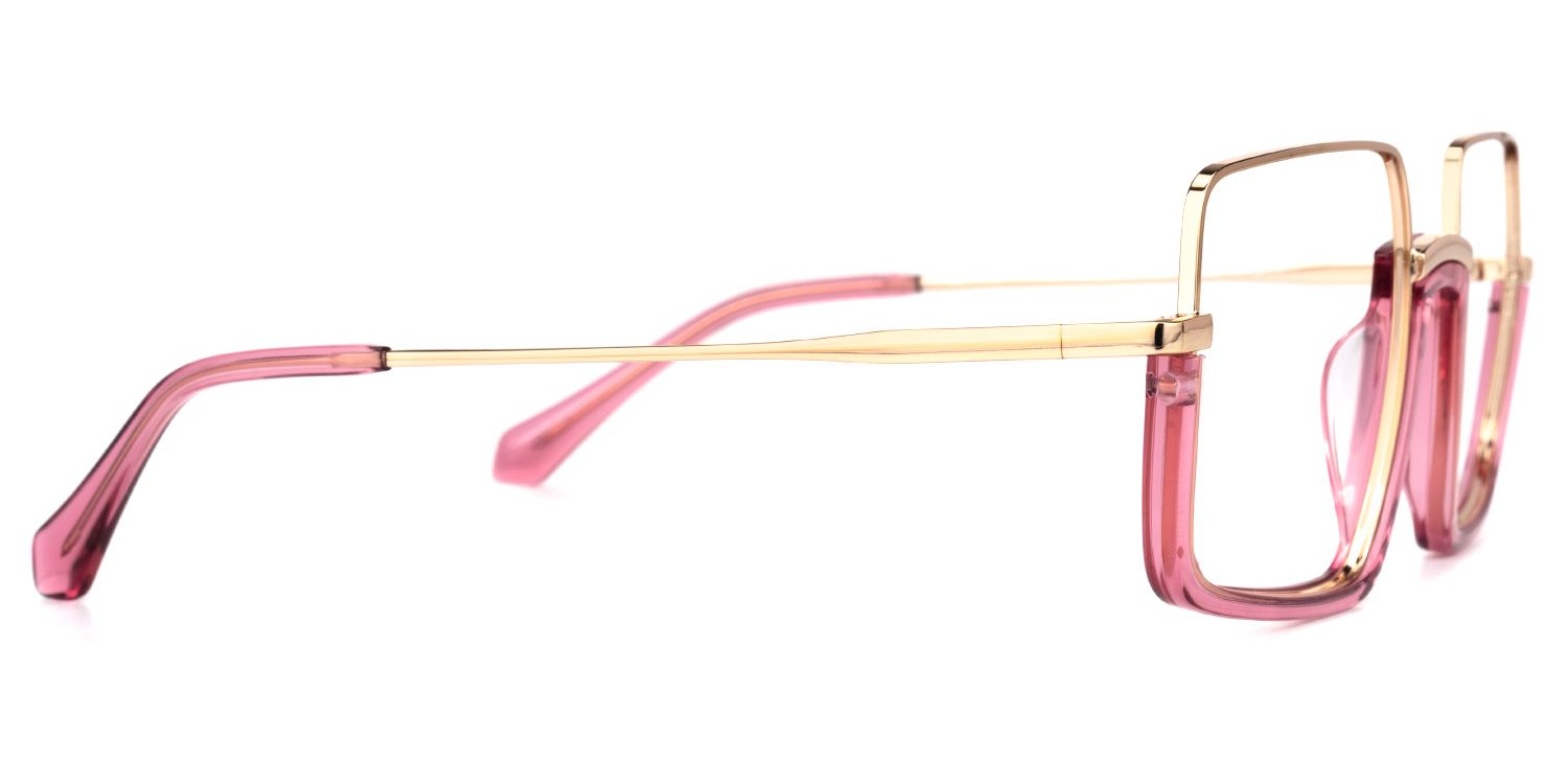 Shelton Square Pink Glasses | Zeelool Glasses2