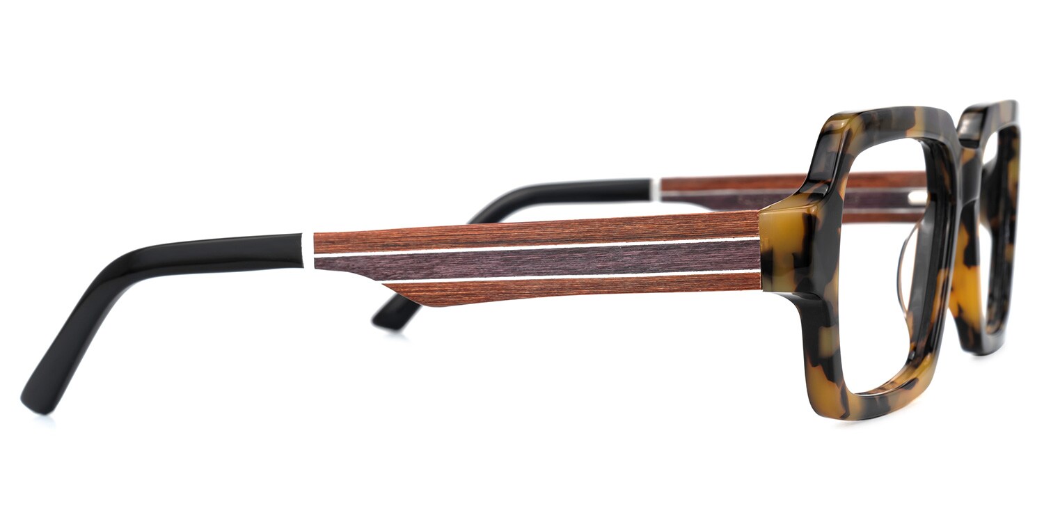 Jack Rectangle Yellow-Tortoise Glasses | Zeelool Glasses