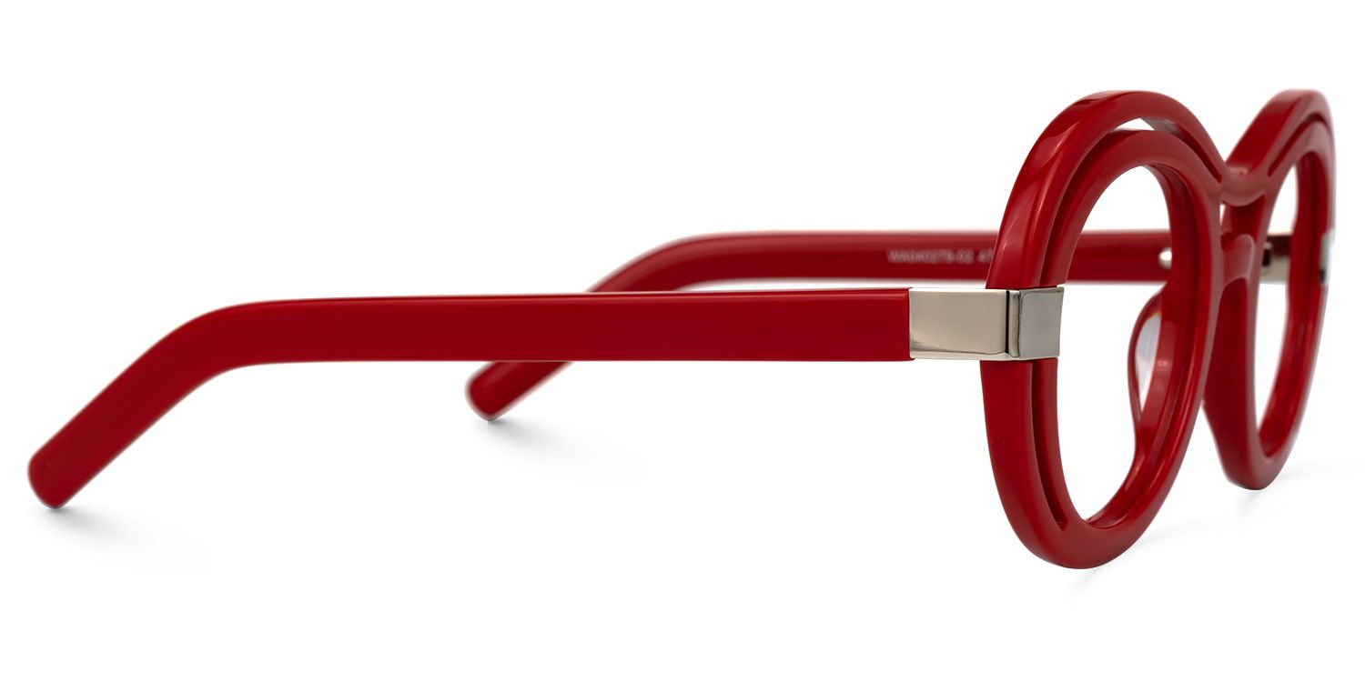 Round Texidor Red Glasses and Thick Frames Eyeglasses2