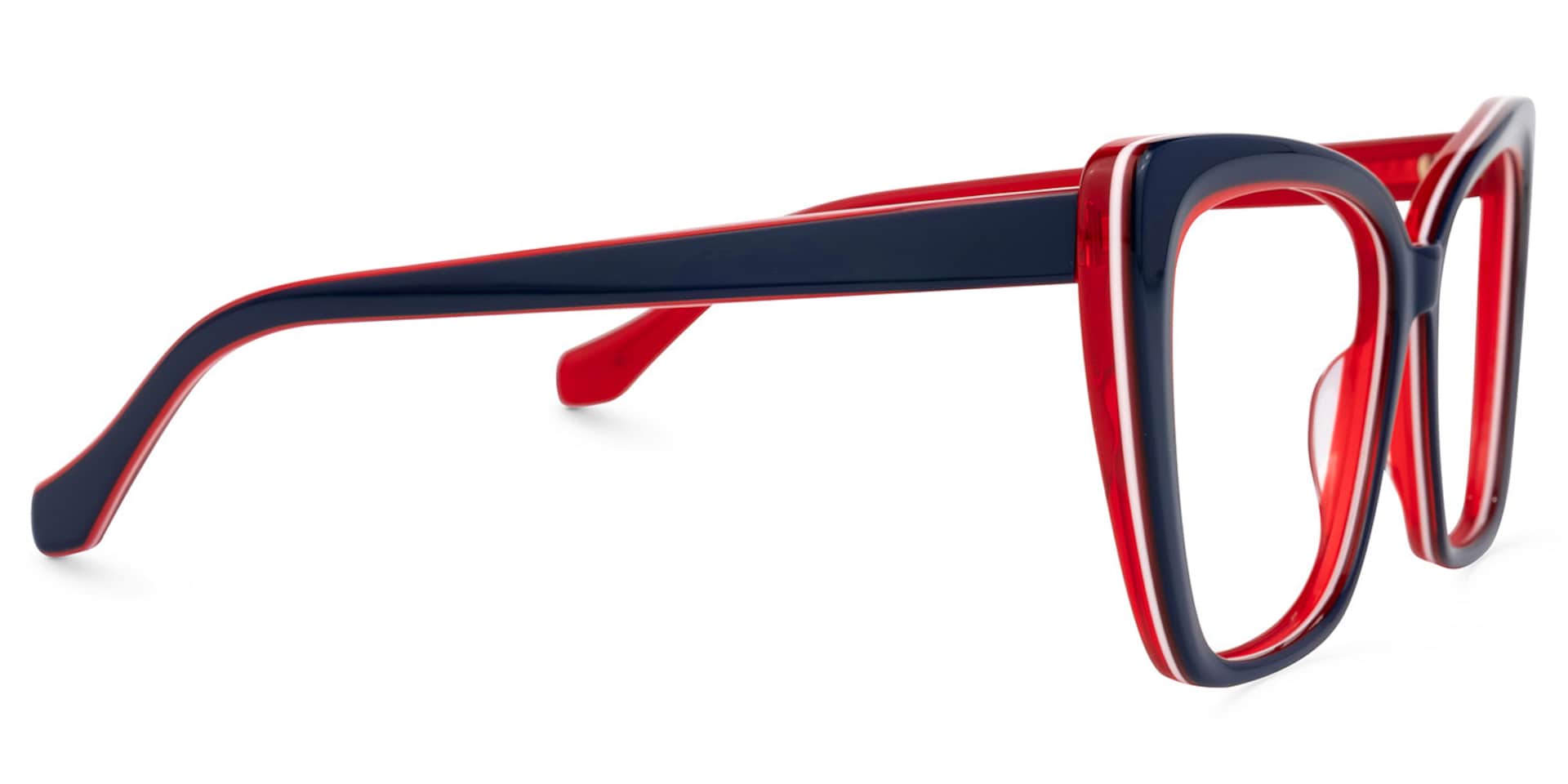 Shanell Butterfly Blue-Red Frame Glasses | Zeelool Optical2