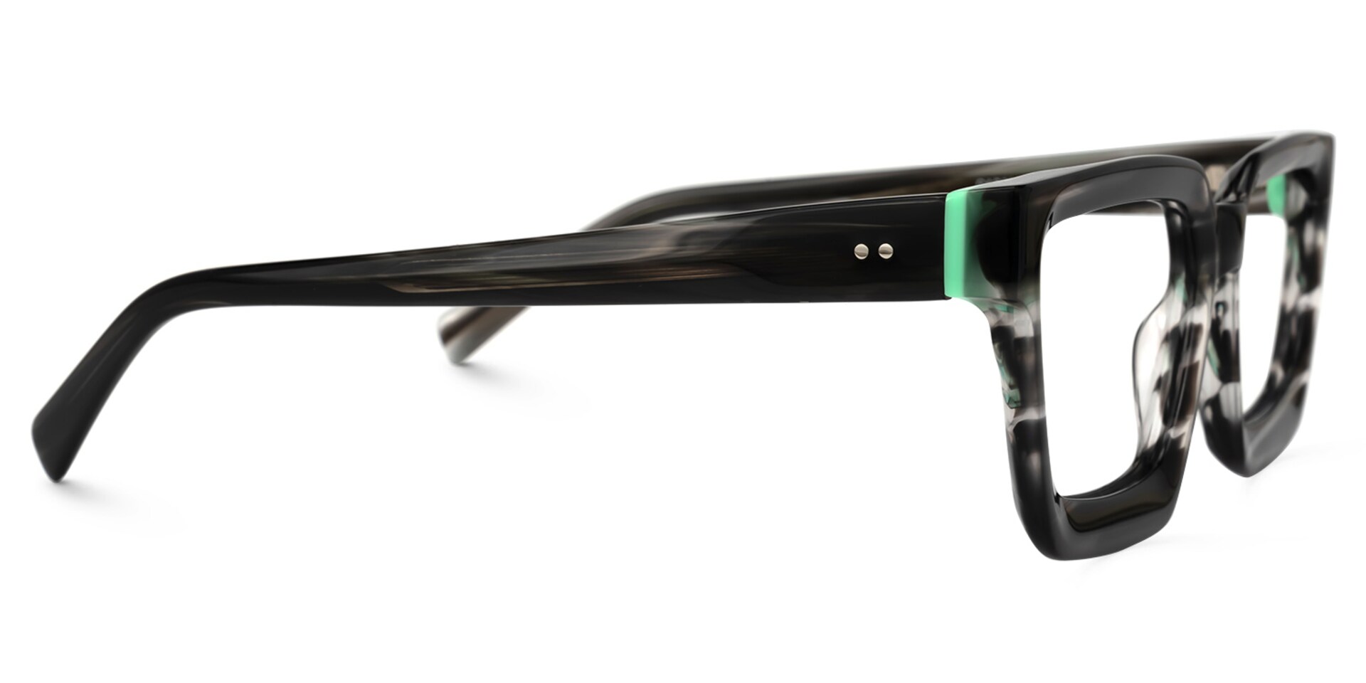 Bean Square Dark-Gray Glasses | Zeelool Glasses2