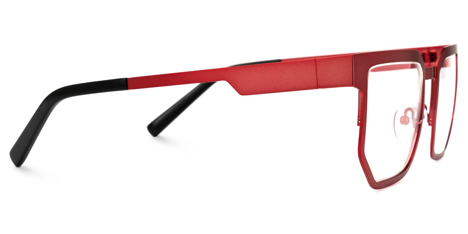Lassiter Geometric Red Glasses | Zeelool Glasses2