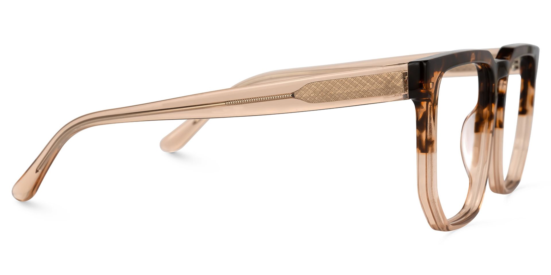 Matherne Square Tortoise Eyeglasses and Thin Two-Tone Frames2