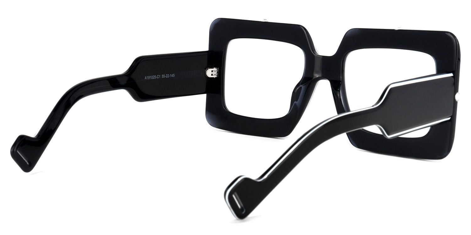 Yuri Square Black Glasses | Zeelool Glasses4