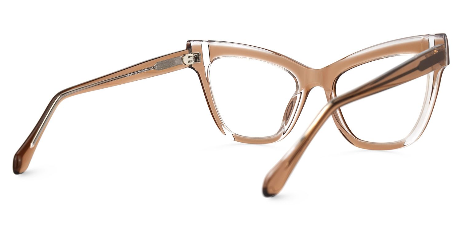 Saucie Cateye Brown Frame Glasses | Zeelool Optical3