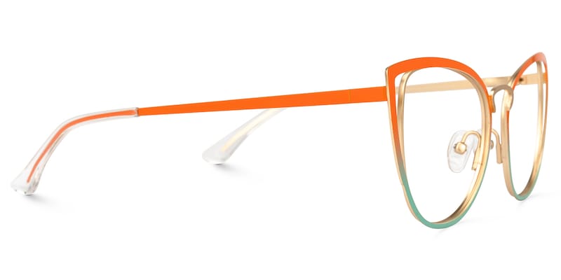 Neicy Cateye Orange-Green Glasses | Zeelool Glasses2