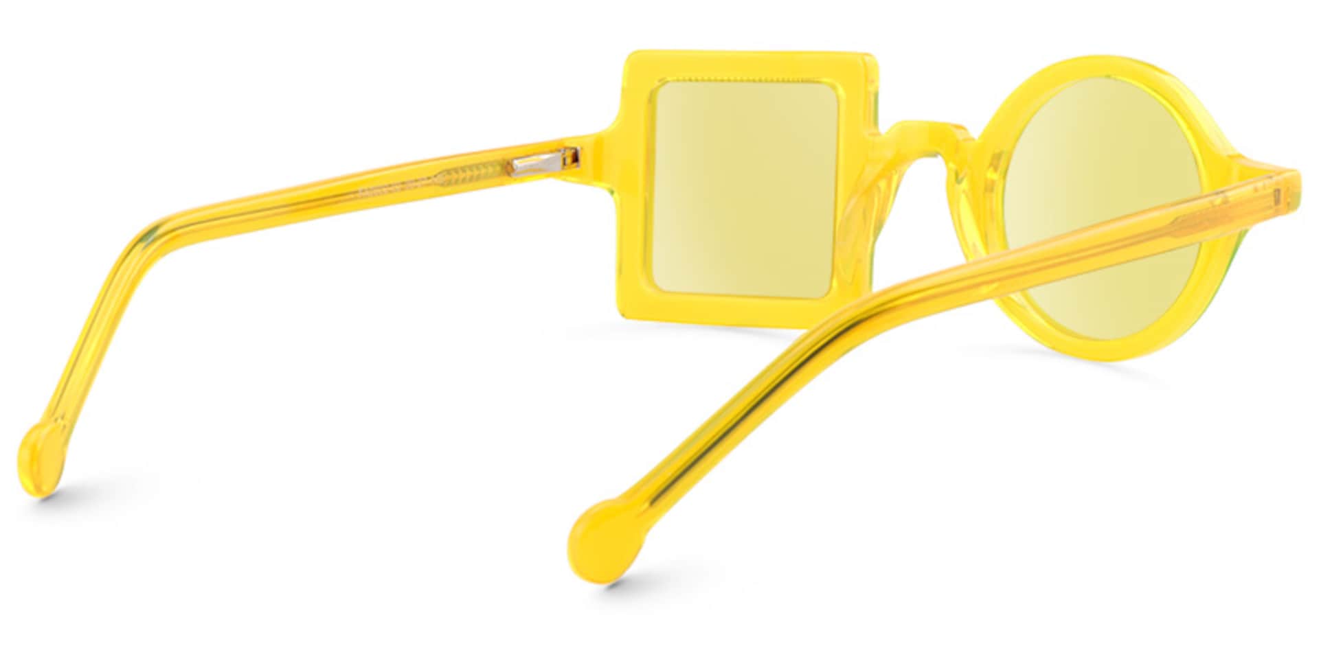 Paola Asymmetric Yellow Sunglasses | Zeelool Glasses4