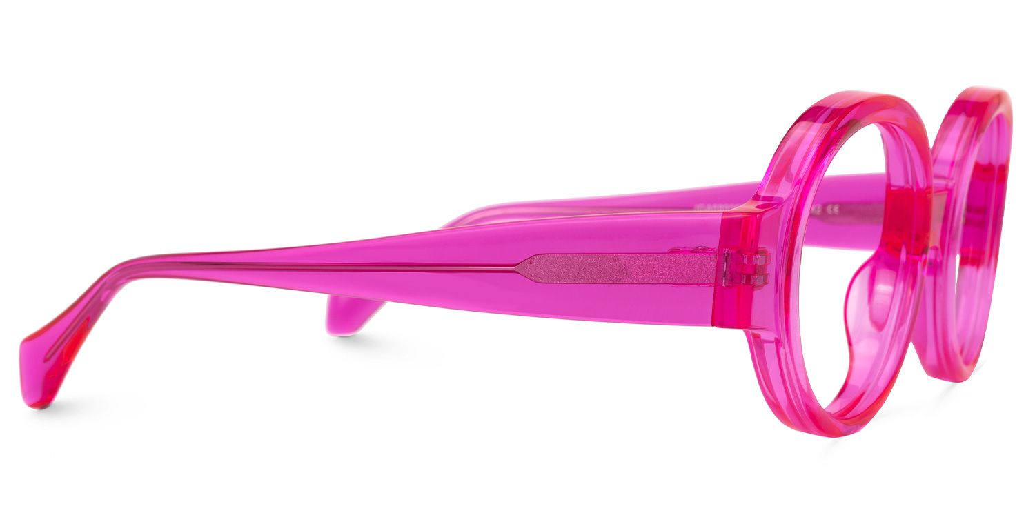 Dorrejo Round Bright-Pink Glasses | Zeelool Glasses2