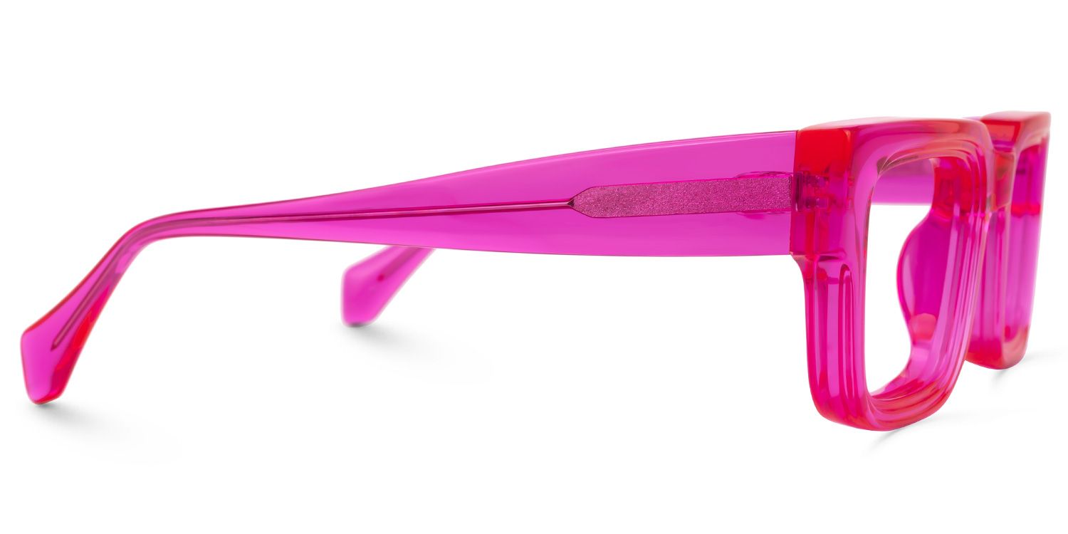 Glaucia Square Eyeglasses with Bright-Pink Frame2