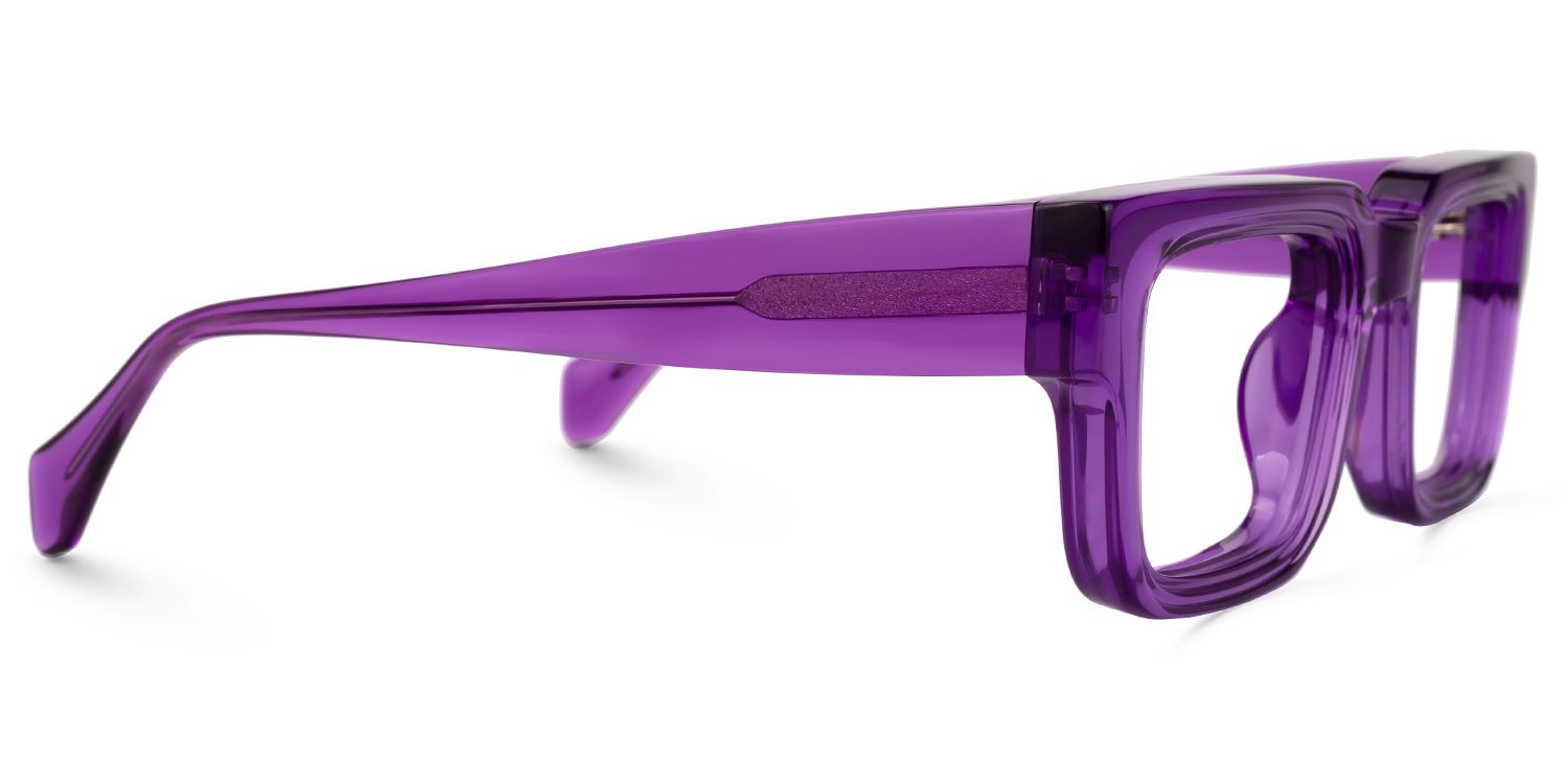 Glaucia Square Purple Glasses | Zeelool Glasses2