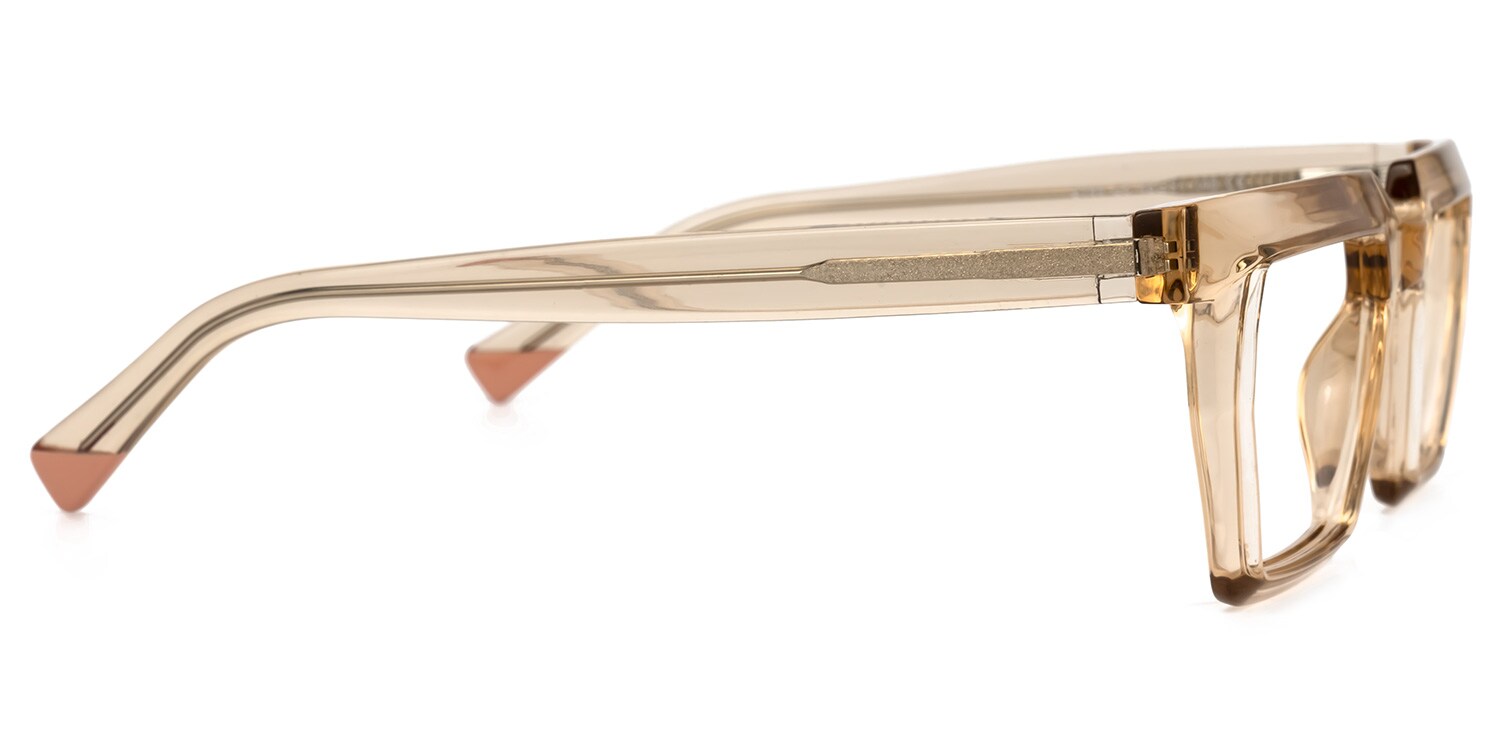 サングラス \u005ereclow^ RC SSUM SUNGLASS BEIGE Brandon Eyeglasses -Square Champagne Two-Tone Frame