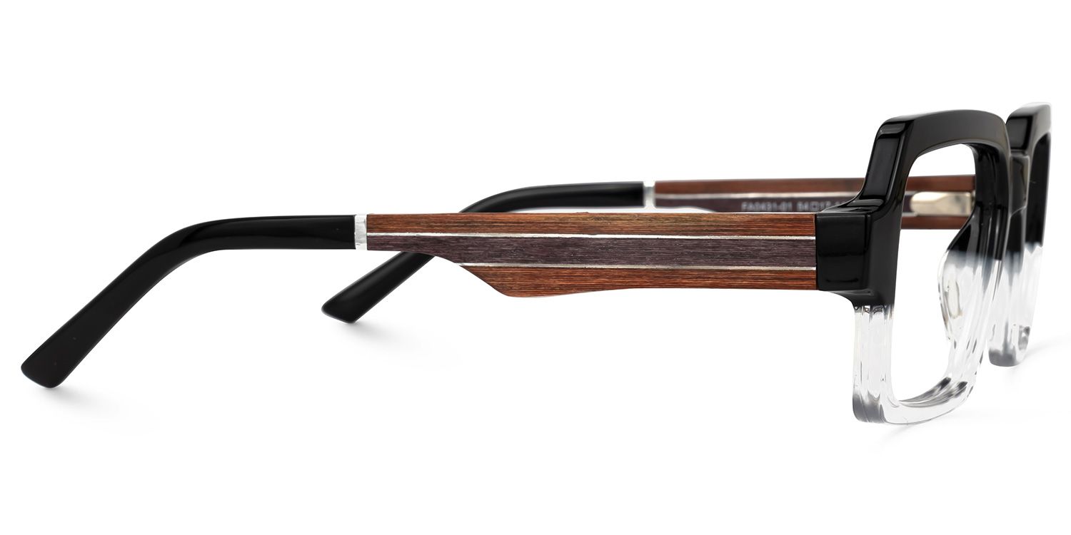 Jack Rectangle Black & Clear Frame Glasses | Zeelool4