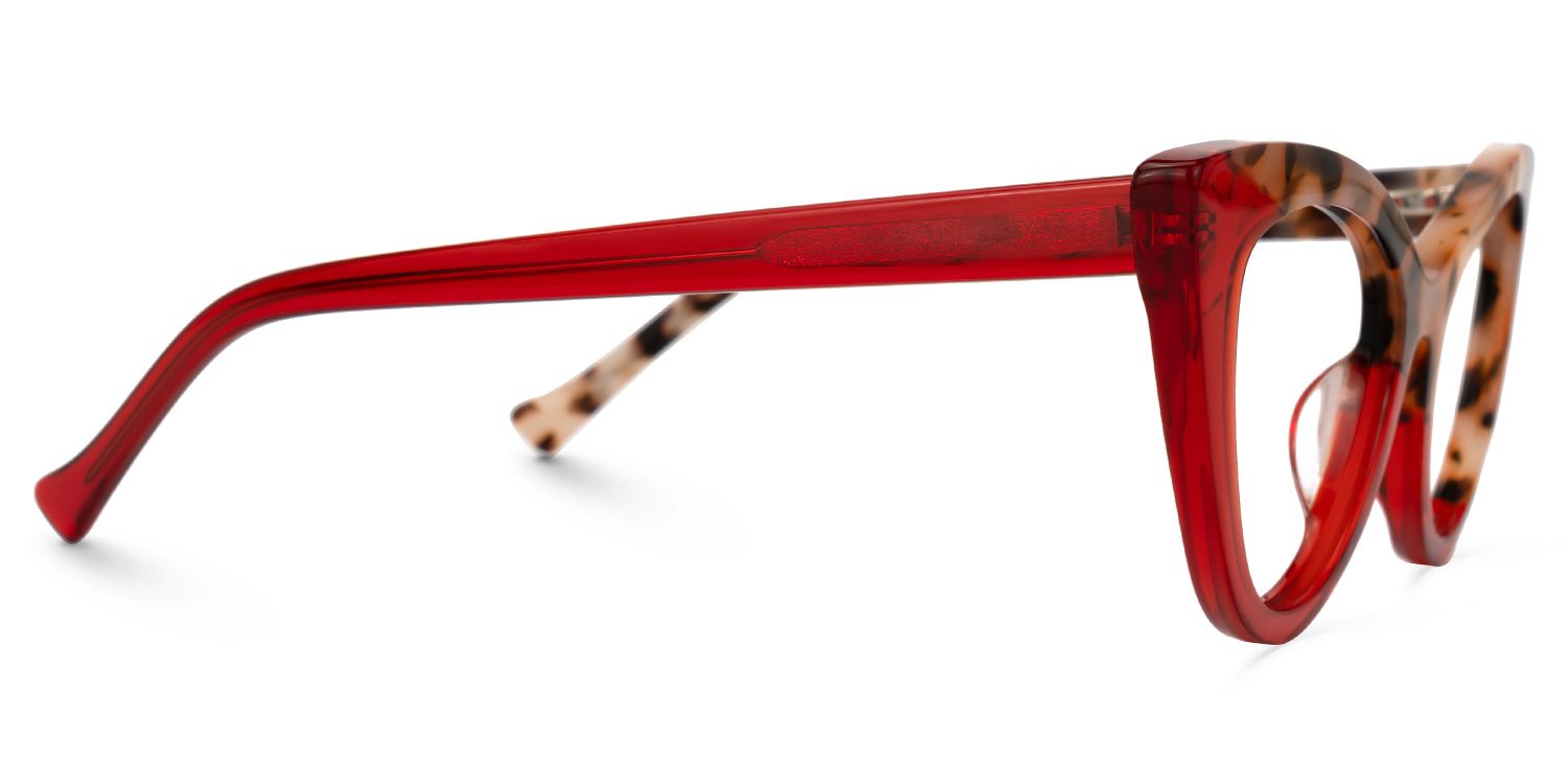 Maxine Cateye Red Glasses with Narrow Frame2