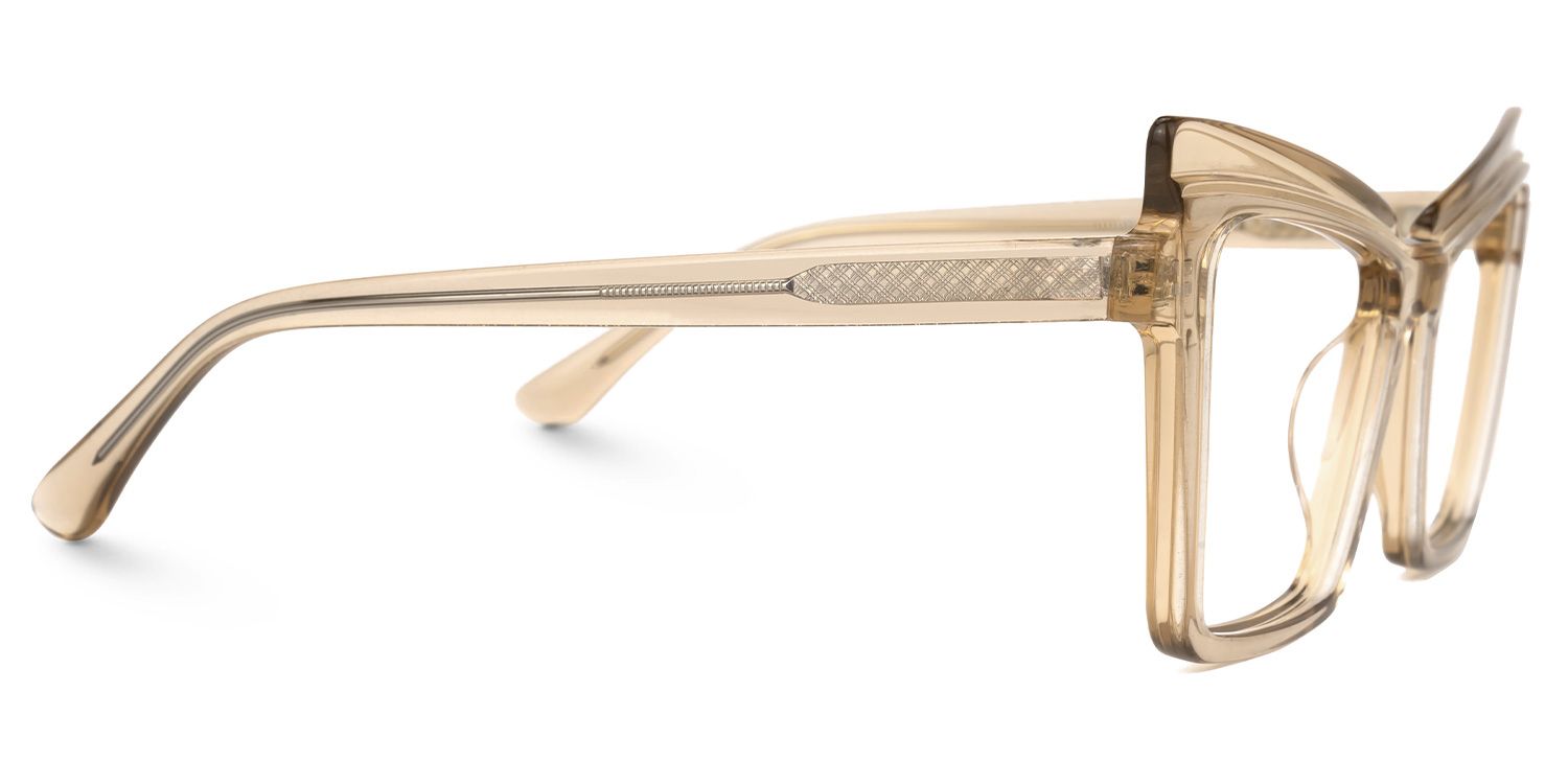 Conie Cateye Beige Glasses | Zeelool Glasses2