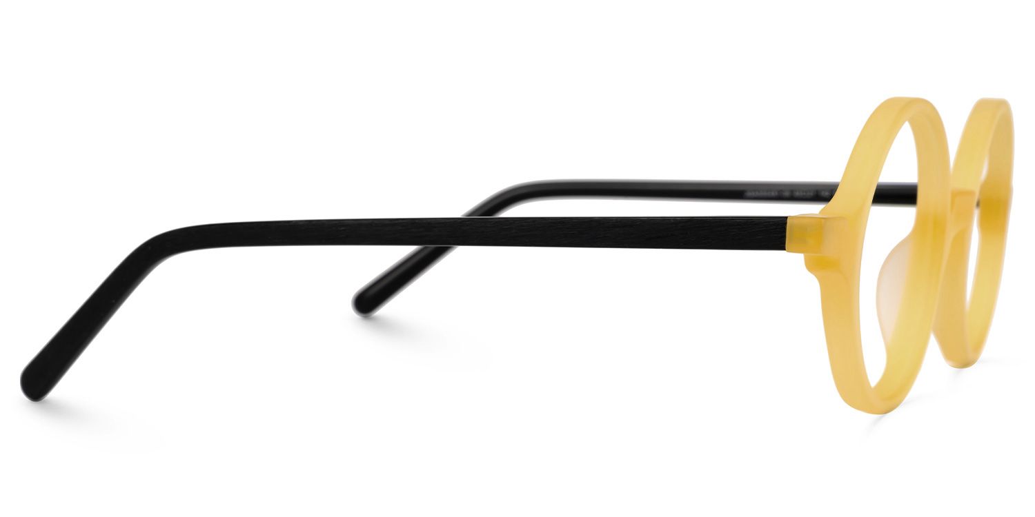 Otto Round Yellow Glasses | Zeelool Glasses2