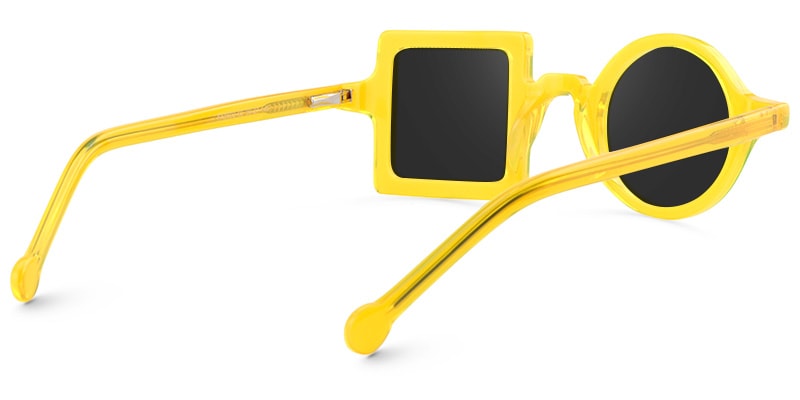 Paola Asymmetric Yellow Sunglasses | Zeelool Glasses4