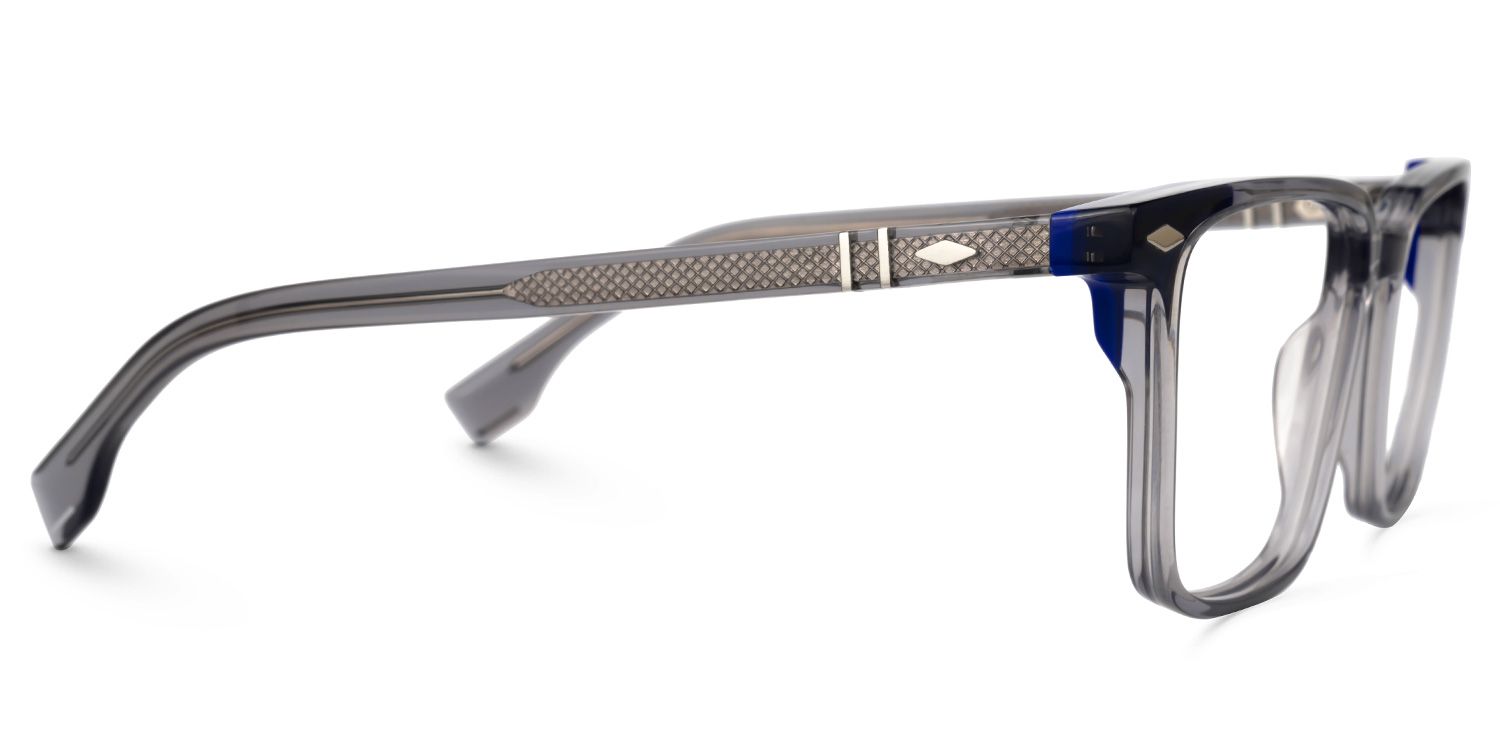 Davila Rectangle Gray Glasses | ZEELOOL Canada2